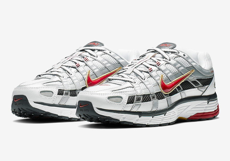 nike p 6000 red silver